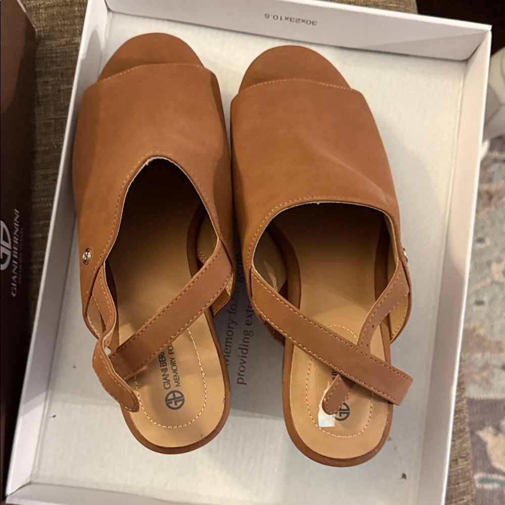 Giani Bernini Brown Open-Toe Mules